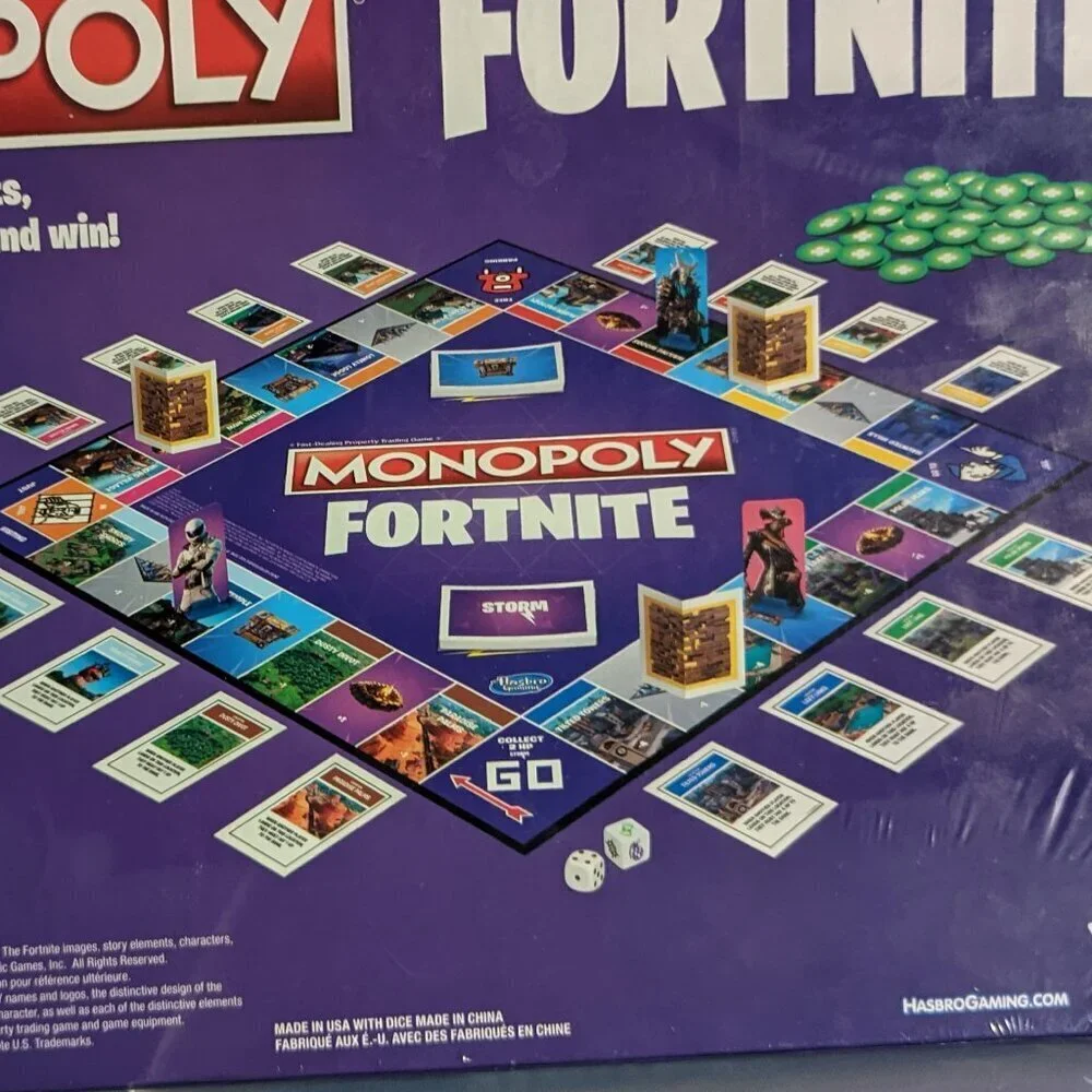 NWT Monopoly Fortnite 2019 Purple Edition Summer Board Game Dad's Day Gamer NIB